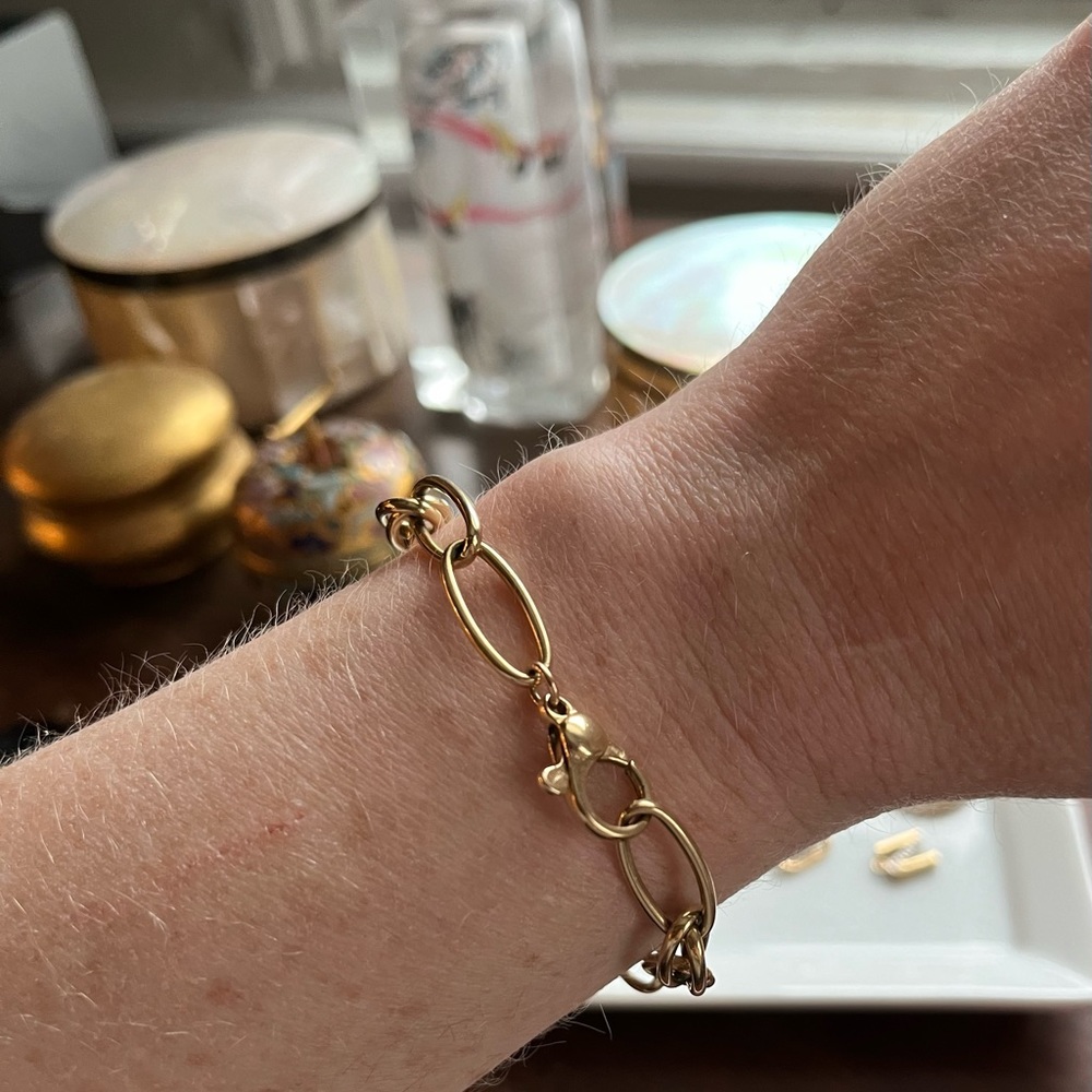 14K Gold Italian Oval Link Bracelet